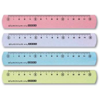 Arda - Righelli in alluminio 15 cm - colori assortiti - 17815COLBAR