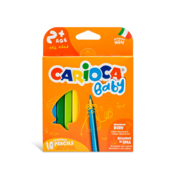 Carioca Baby Pencil Matite Triangolari Maxi in Resina Super Resistente alla Caduta, 10 pezzi