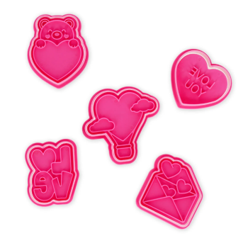 Legami - Set di 5 Formine per Biscotti con Forme e Decorazioni dedicate all'Amore (VCC0001)