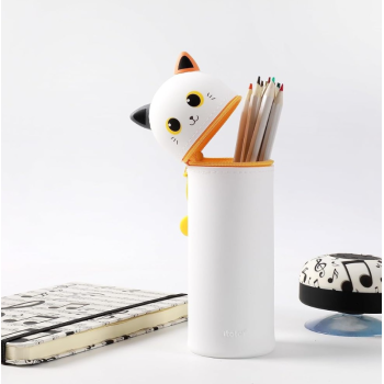 i-Total - Astuccio Silicone allungabile GATTO ARANCIONE (XL2483)