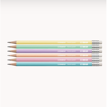 Stabilo - Matita in grafite con gommino Swano Pastel Matita singola HB con gommino, fusto rosa pesca (4908/04-HB)