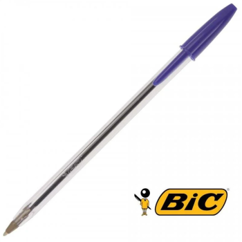 Bic - Penna a sfera Cristal Original Punta Media, 1 mm - Confezione 50 pz Blu