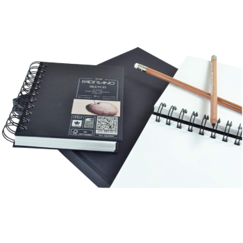 Fabriano - Sketch Book spiralato ritratto, 80 fogli di carta, cm 14,8x21, grana naturale, 110gr/mq (28014550)