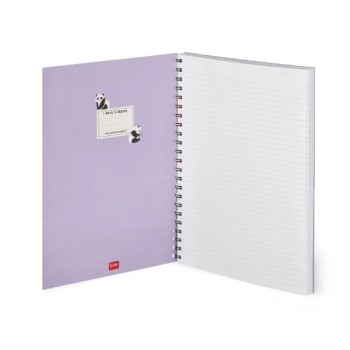 Legami, Quaderno Spiralato A Righe Large, A5, Tema Panda
