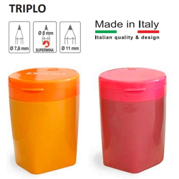 Arda - Temperamatite TRIPLO 3 fori metallo colori assortiti (TE813SC)