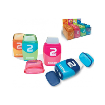 Arda - Temperamatite 2 fori con gomma 2GETHER colori assortiti (TE811SC)