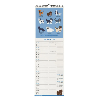 Legami - Calendario da Parete 2026 - 16 x 49 cm Dogs of the World (CAL260084)
