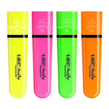 Bic - Set 4 Evidenziatori Highlighter Colori Neon