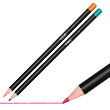 Bic - Intensity Premium Matite Colorate in legno nero conf- 12 Colori brillanti