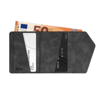 Etres - Portafoglio Easy Smart Icon si aggancia facilmente allo Smartphone -Nero (ET-ES001)