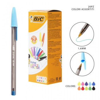 Bic -  Penne Cristal Multicolor 1.6 20 pz.