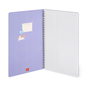 Legami - Quaderno a Righe A5 spiralato con Copertina Rigida Illustrata e chiusura con elastico - Unicorno (A5NOTS0047)