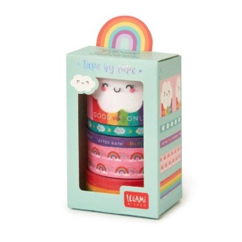 Legami, Set di 5 Nastri Adesivi di Carta, Tema Rainbow