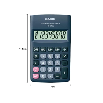 Casio - Calcolatrice Tascabile con Display a 8 cifre (HL 815L)