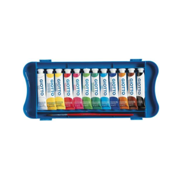 Giotto - Tempera Extra Fine tubetti 12 Colori - 12 ml con pennello (F30410000)