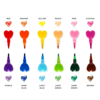 Legami - 12 Pastelli Impilabili a forma di Cuore (STC0001)