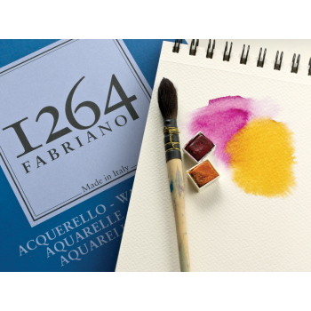 Fabriano - 1264 Acquerello - Blocchi di carta per Acquerello rilegati a spirale (19100649)- 30 fogli a Grana fina da 300 gr/mq (