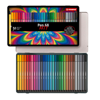 Stabilo - Pennarello premium Pen 68 Scatola ARTY in metallo da 30 pennarelli (6830-6)