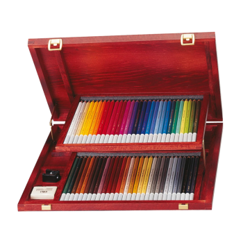 Stabilo - CarbOthello Cassetta in legno con 60 matite colorate + temperino + gomma pane