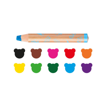 Carioca Baby - Pastelloni 3 in 1 + Temperamatite BABY - 10 Pz