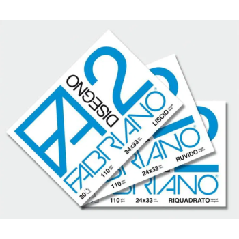 Fabriano- Album da Disegno F2 squadrato 24x33 110gr - 10 Fogli