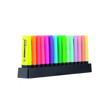 Stabilo - Evidenziatori BOSS deskset da 15 colori ass. : fluo + Pastel (7015-01-5)