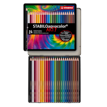 Stabilo - Matita colorata acquarellabile Scatola ARTY in metallo da 24 colori (1624-5)