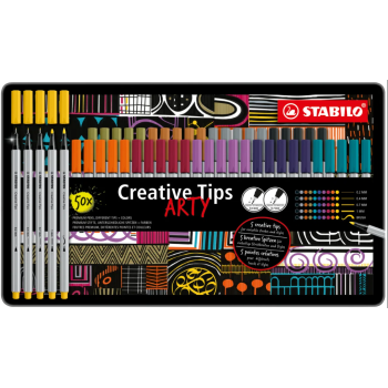 Stabilo - Set Creative Tips Scatola in metallo Arty da 50 prodotti (89/50-6-20)