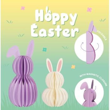 Legami - Decorazione Set di 2 Coniglietti Pieghevoli in Carta - Hoppy Easter (VPEB0001)