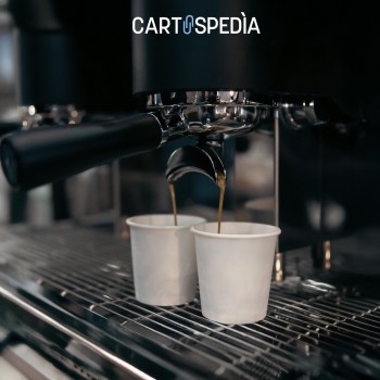 CARTOSPEDÌA – 500 Bicchierini Caffè Carta, 75 ml, Bicchieri Caffe Monouso Made in Italy 100%, Total White