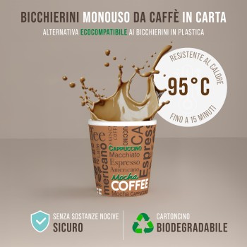 CARTOSPEDÌA – 1000 Bicchierini Caffè Carta, 75 ml, Bicchieri Caffe Monouso  Made in Italy 100%, Brown