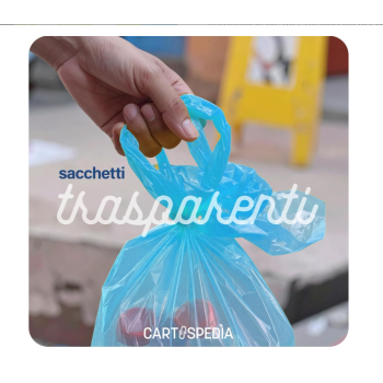 Cartospedìa - 45 Sacchetti Spazzatura - MISURA: 55x65 cm - con Manici | Sacchetti Immondizia da 40L, Azzurri