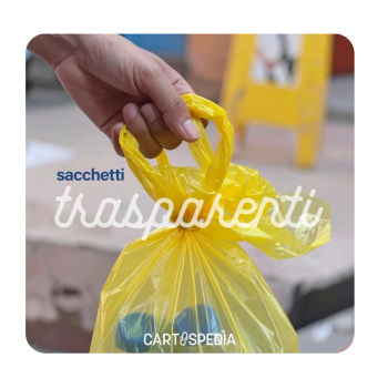 Cartospedìa - 45 Sacchetti Spazzatura - MISURA: 55x65 cm - con Manici | Sacchetti Immondizia da 40L,  Gialli