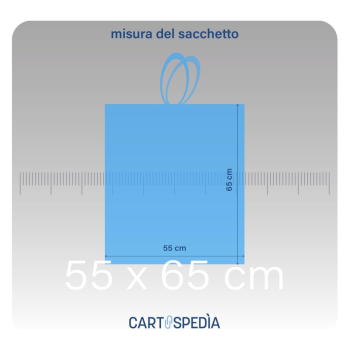 Cartospedìa - 150 Sacchetti Spazzatura - MISURA: 55x65 cm - con Manici | Sacchetti Immondizia da 40L,  Azzurri