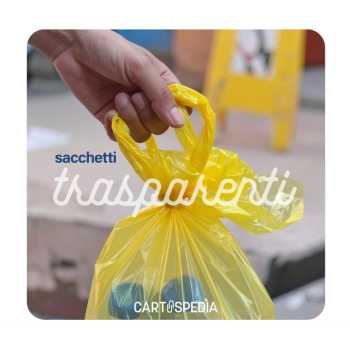 Cartospedìa - 150 Sacchetti Spazzatura - MISURA: 55x65 cm - con Manici | Sacchetti Immondizia da 40L, Gialli