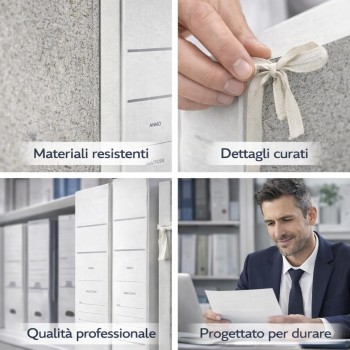 5 Raccoglitori con legacci Documenti + CUCITRICE COMPRESA - Dorso 20 cm  Cartelline Portadocumenti Pratiche A4