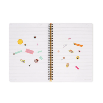 Legami - Quaderno a Righe A4 con Copertina Rigida Illustrata - Sushi Cat - Blocco Note - Con Spirale (VA4NOTS0063)