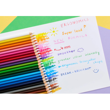 Faber-Castell - Matite Colorate Mina 4.0 Triangolari Ed Ergonomiche Pezzi 12 (116512)