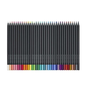 Faber-Castell - Matite colorate black edition astuccio cartone da 36 matite triangolari (116436)