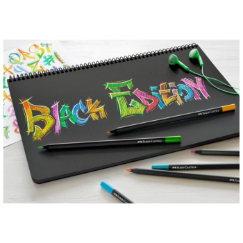 Faber-Castell - Astuccio con 12 matite colorate Black Edition (116412)