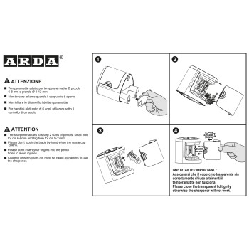 Arda- Temperamatite Elettrico per la scrivania, per matite