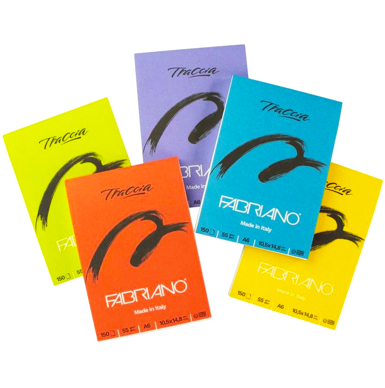 Fabriano - Blocco Traccia A6 150 Fogli- 55 gr- pz 5 colori assortiti  (19100686)