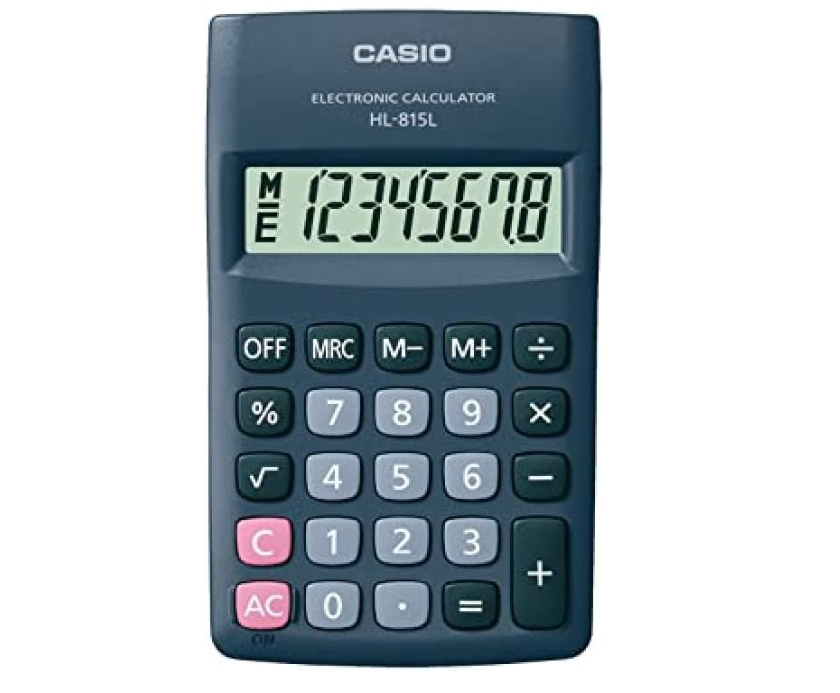Casio - Calcolatrice Tascabile con Display a 8 cifre (HL 815L)